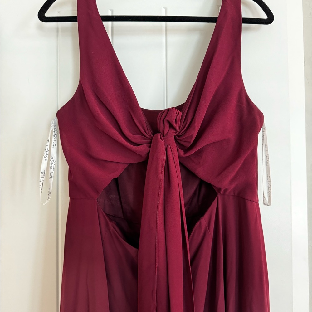 David's Bridal Red Backless Dress